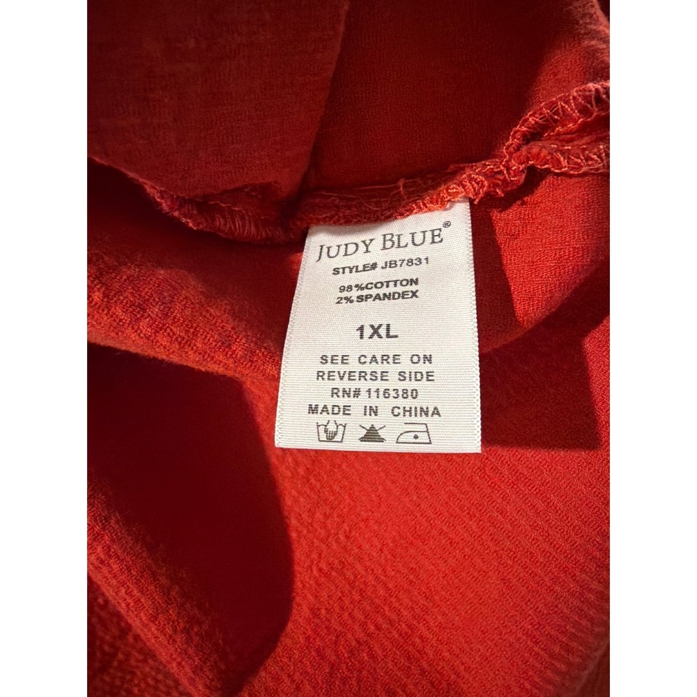 Judy Blue Rust Red Corduroy Fringe Shacket Jacket JB7831 Womens 1XL NEW - Picture 7 of 8